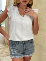 Blouse Manches Courtes Boheme Blanc