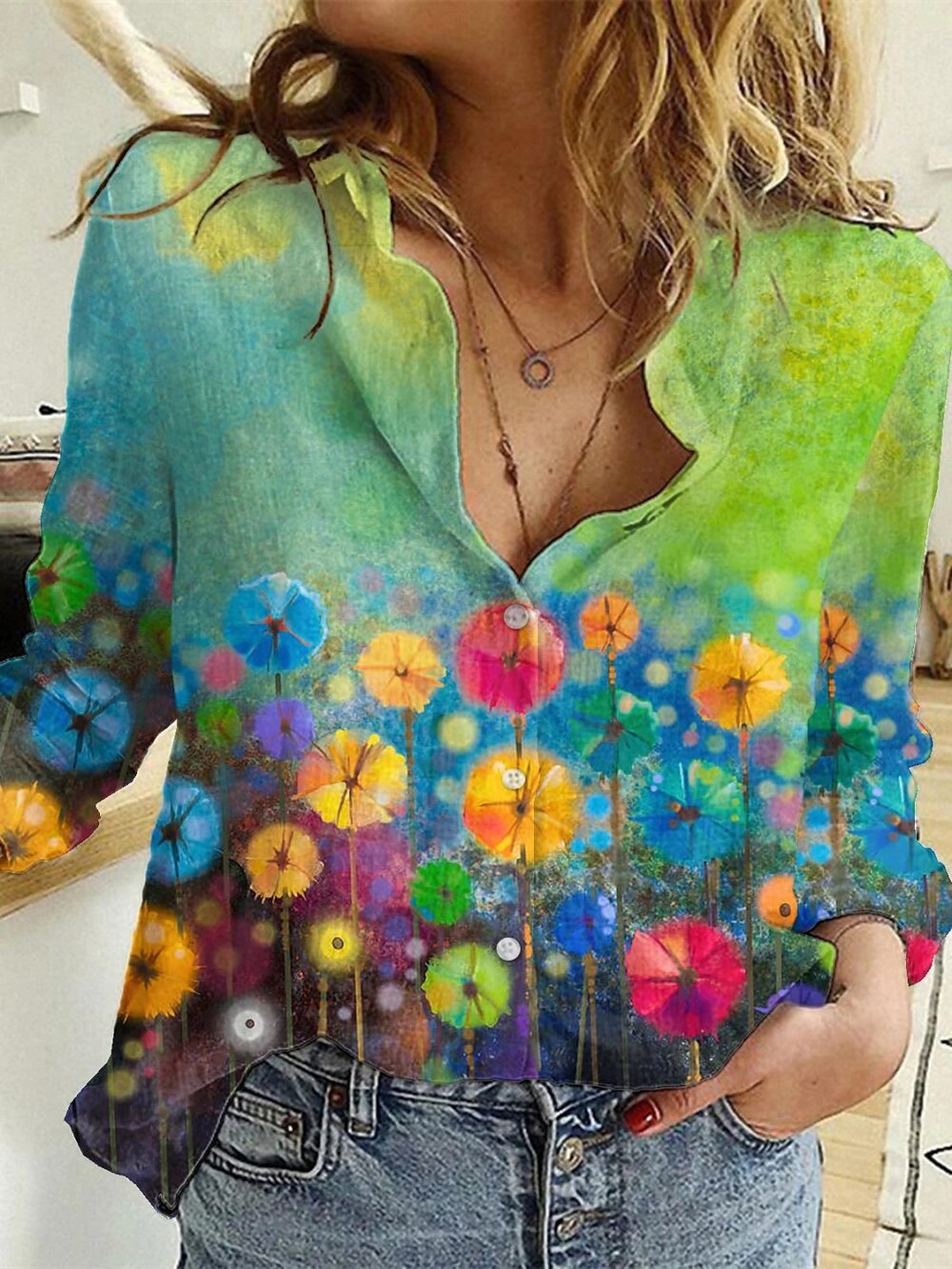 Chemise Boheme Femme Aquarelle