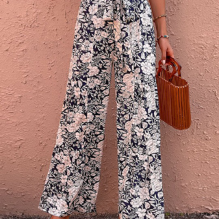 Pantalon Decontracte Style Boheme a Fleurs