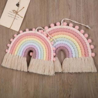 Arc en ciel mural macrame