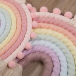 Arc en ciel mural macrame tissu