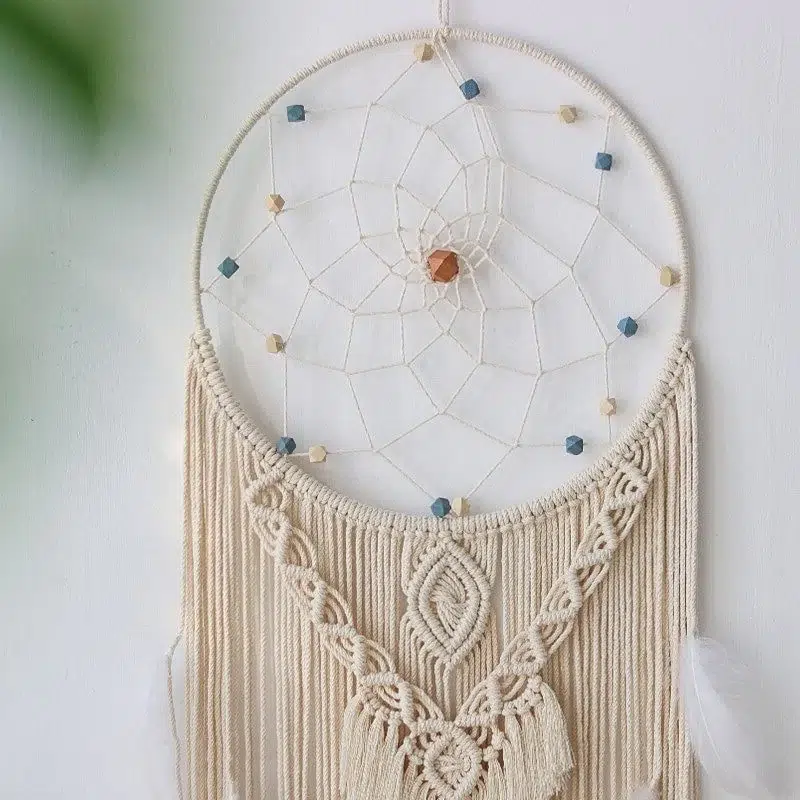 Capteur De Rêves à La Main Plume Rouge Attrape-rêves Ornement Suspendu