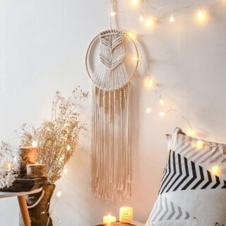 Attrape reve perle macrame