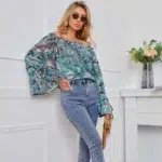 Blouse Style Boho Motif a Fleurs femme