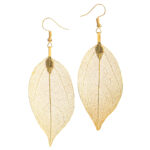 Boucles d Oreilles Boheme Feuilles or