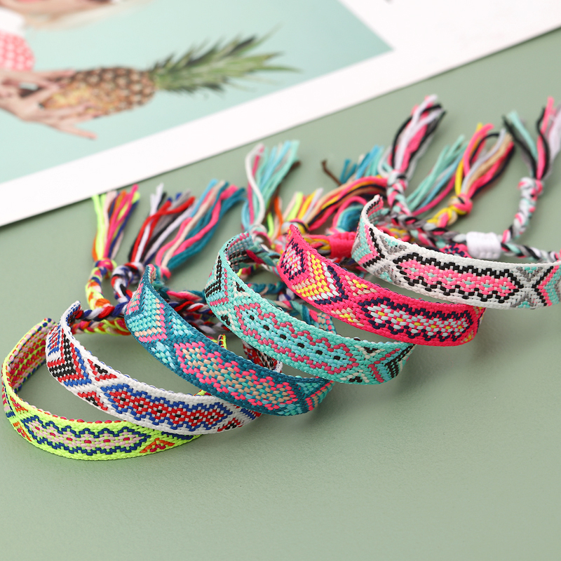 Bracelet - Ethnique - Brésilien - Doré - Coton - Mixte Bleu - Achat