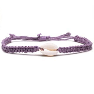 Bracelet Macrame Coquillage violet