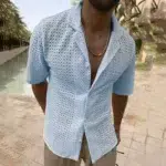 Chemise Boheme Pour Homme bleu