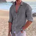 Chemise Boheme en Coton Pour Homme gris