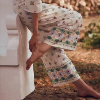 Pantalon Boheme Imprime Floral