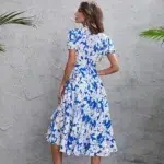 Robe Boheme Bleu et Blanche derriere