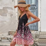 Robe Courte Style Boho Dos Nus cote