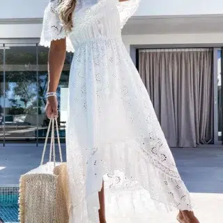Robe Longue de Plage Boheme Blanche