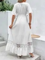 Robe au Style Boheme Blanche en Dentelles derriere