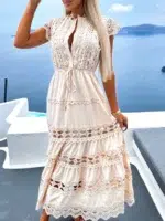 Robe en Dentelles Elegante et Boheme beige