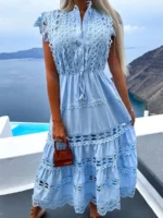 Robe en Dentelles Elegante et Boheme bleu