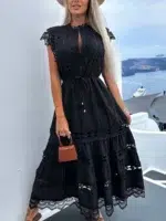 Robe en Dentelles Elegante et Boheme noir