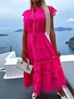 Robe en Dentelles Elegante et Boheme rose