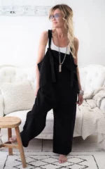 Salopette Boheme Style Decontractee noir