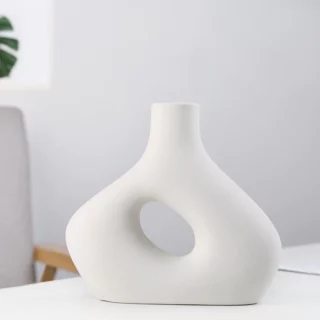 Vase en Ceramique Blanc