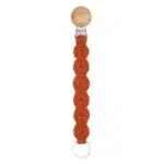 Attache tetine ronde macrame rouge