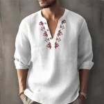 Blouse Pour Homme Style Vintage blanc