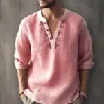 Blouse Pour Homme Style Vintage rose
