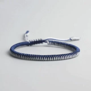 Bracelet macrame 2 couleurs bleu