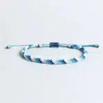 Bracelet macrame 3 couleurs bleu