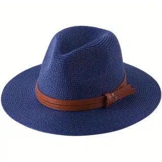 CHAPEAU DE PAILLE BLEU HOMME