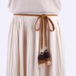 Ceinture macrame pampilles marron
