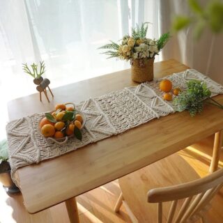 Chemin de table boheme macrame