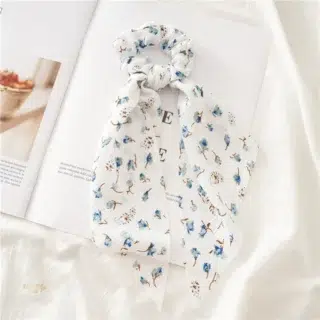 Chouchou Foulard Blanc Printanier