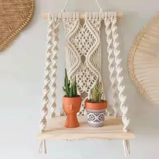 Etagere murale macrame
