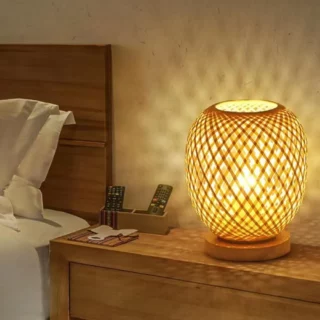 Lampe Boheme Tresse en Bambou