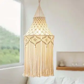 Luminaire boheme en macrame