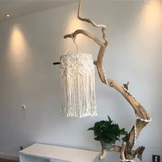 Luminaire macrame suspension