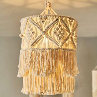 Lustre boheme en macrame