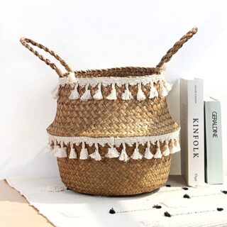 Panier avec macrame