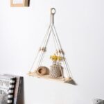 Petite etagere murale macrame perles
