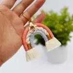 Porte Clés Arc En Ciel,porte Clés Bohème Arc En Ciel,mignonne Keychain,Porte Clef Voiture,Valise Sacs À Dos Accessoires Charme Avec Glands Pour Les Femmes Filles