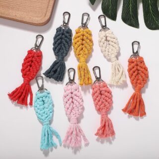 Porte cle macrame couleur