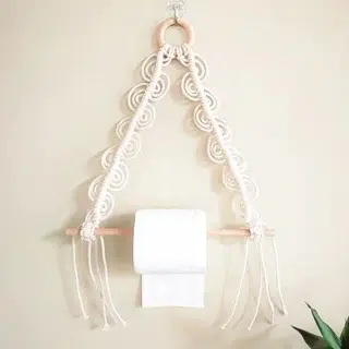 Porte rouleau wc macrame