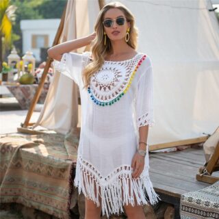 Robe longue macrame