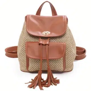 SAC A DOS PAILLE VINTAGE