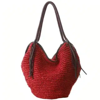SAC A MAIN PAILLE ROUGE