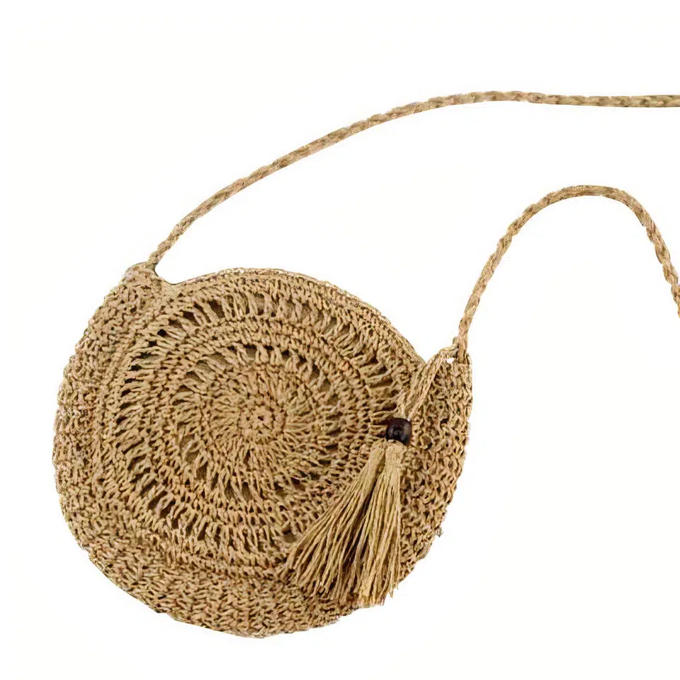 Sac rond paille souple - La boutique boh?�me