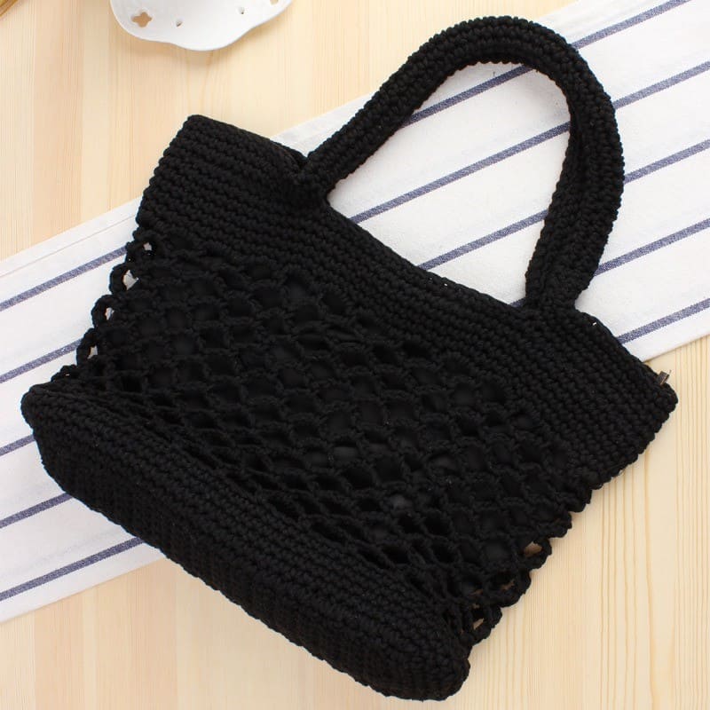 Sac macramé noir La boutique bohème