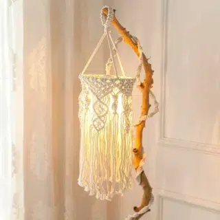 Suspension lampe macrame