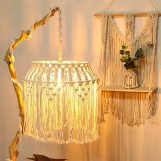 Suspension luminaire macrame